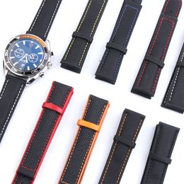 Nylon Leather Canvas Watchband At150 20mm 22mm Watch STRAP لـ Aquaracer 300M Belt326N