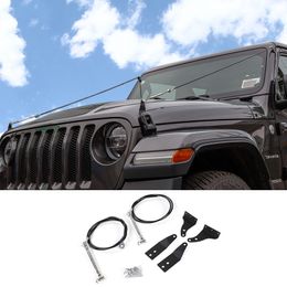 Mouldings for Jeep Wrangler JL 2018 Car Hood Latch Lock Obstacle Eliminate Rope for Jeep Wrangler JL 2018+ Car Accessories