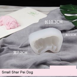 3D stereo Shar Pei silicone Mould 4 inch 6 inch dog cake Mould small sleep dog mousse cake styling tools