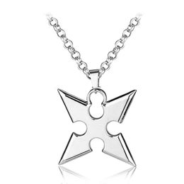 Cosplay Kingdom Hearts Alloy Necklace Cartoon Movie Sora X Pendants Silver Darts Rope Chain Men's Jewelry Accessories
