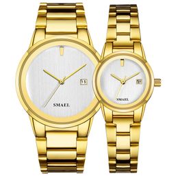 SMAEL brand Watch offer Set Couple lUXURY Classic stainless steel watches splendid gent lady 9004 waterproof fashionwatch257B