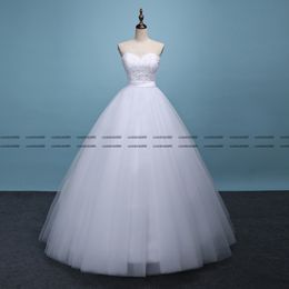 Real Image Sexy Country A Line Wedding Dresses Sweetheart Lace Appliques Beaded Tulle Open Back Floor Length Plus Size Formal Bridal Gowns