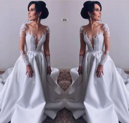 Cheap Long Sleeves Wedding Dress White Ivory Appliques Country Garden Church Formal Bridal Gown Custom Made Plus Size