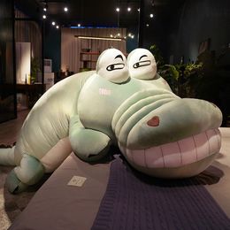 2020 Funny Cute Jumbo Crocodile Plush Toy Cartoon Dinosaur Doll Alligator Sleeping Pillow Sofa Tatami Great Gift Deco 180cm 300cm DY50790