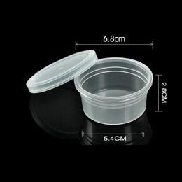 Clear Plastic Round Colored Mud Storage Box with Lid 20g Ultra-light Clay Sealed Packing Box WB19