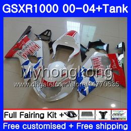 +Tank For SUZUKI GSX R1000 GSX-R1000 GSXR1000 01 02 03 04 299HM.3 GSXR-1000 K2 K3 GSXR 1000 2000 2001 2002 2003 2004 Blue stars red Fairing