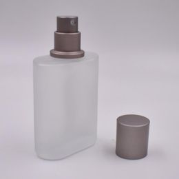 30ml Gray Cap Flat Style Frosted Semi Clear Glass Spray Perfume Bottle Glass Atomizer Spray Refillable Bottles LX8860