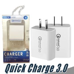 Fast Charging QC3.0 USB Charger US EU 18w Quick Charger Adapter Travel Wall Universal Mobile Phone Chargers For Samsung Xiaomi