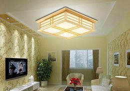 Fashion Square Wooden Study Room Ceiling Lamps LED Simple Bedroom Ceiling Light Dining Room Ceiling Lights MYY