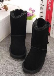 Stivali da donna Corti Mini Classic Stivali da neve invernali alti al ginocchio Designer Bailey Bow Ankle Bowtie castano rosso 36-44