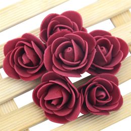 200pcs 3cm Mini Artificial Pe Foam Rose Flower Heads For Wedding Home Decoration Handmade Fake Flowers Ball Craft Party Supplies