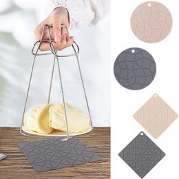 Heat Resistant Silicone Pot Holder Insulation Trivet Mat Spoon Rest Flexible Coaster Tray Non-slip Table Placemat Pad Kitchen Accessories