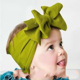 Fit All Baby Large Bow Girls Headband 7 Inch Big Bowknot Headwrap Kids Bow for Hair Cotton Wide Head Turban Infant Newborn Headbands WL1178