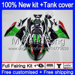 Body +Tank For KAWASAKI ZX636 ZX-6R 2009 2010 2011 2012 206MY.168 Hgreen Black ZX 636 600CC 6 R ZX-636 ZX600 ZX 6R ZX6R 09 10 11 12 Fairings