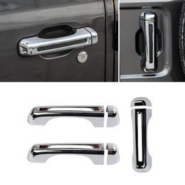 2Doors Chrome Door Handle Cover Car Door Tail Outside Door Shell For Jeep Wrangler JL 2018+ High Quality Auto Exterior Accessories