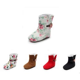 Hongteya Baby Snow Boots Sapatos Anti-deslizamento Difícil Bottoms Winter Fur Botinhas Quentes para Criança Meninos Meninas