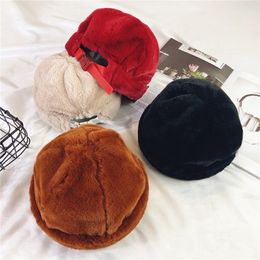 Winter warm fleece cap Street Popular hip hop Beanie Skull Caps man woman Plush Skull Cap Melon hat