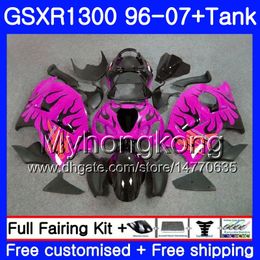 1Set For SUZUKI Hayabusa GSXR-1300 03 04 05 2006 2007 Black Rose 333HM.272 GSXR1300 96 GSXR 1300 2002 2003 2004 2005 06 07 Fairing +Tank