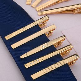 Gold Tie Clips 13 colors fashion neck clip men's Necktie Clip For father Business tie Clip Christmas gift free shipping
