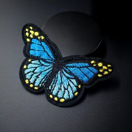 Blue Butterfly DIY Cloth Badges Patch Embroidered Applique Sewing Clothes Stickers Apparel Accessories