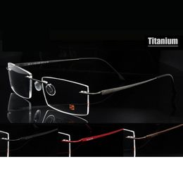 Sorbern Brand Men's Rimless Eyeglasses Pure Titanium Glasses Frame for Men Ultralight Memory Prescription Glasses oculos de grau