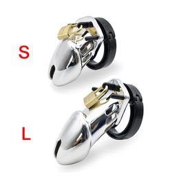 Silver Male Chastity Device Small Long Cock Cage Virginity Lock Penis Ring Sex Toys For Men, Adult Products