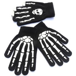 Knitted Gloves Write Nonslip Skull Ghost Claw Printing Glove Outdoors Riding Keep Warm Camping Equipment Touch Screen 2 65qs N1