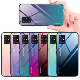Colorful Gradient Tempered Glass Case For Samsung Galaxy A71 5G S20 Ultra Note 10 Plus S10 Plus A51 A70 A10 A30 A20 S9