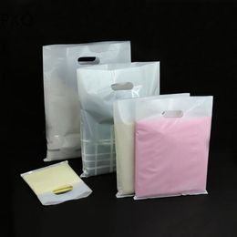 50pcs Plastic Useful Boutique Gift Bags Packing Carrier bags White Transparent Packaging Bag