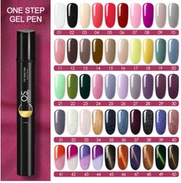 Nail Gel 3 In 1 Varnish Pen Glitter One Step Polish Easy To Use UV Lacquer No Need Base Top Coat