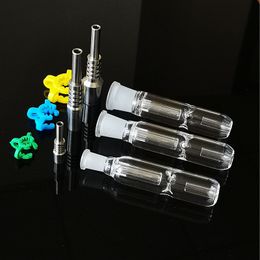 Nector Collector Kit Hand Pipes Mini Glass Kits Straw Dab Oil Rigs With Titanium Nail Tip 10mm 14mm 19mm Joint NC09