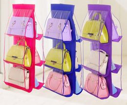 6 Grids Dustproof Storage Bag Hanging Storage Hangers Women Handbags Rack Ladies Bags Organizer