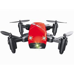 BROADREAM S9 Mini Foldable RC Quadcopter with Headless Mode LED Lights RTF - Red