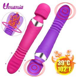 Rechargeable Heating G Spot Vibrator for Woman double vibration Dildo Vibrator Body Massage Wand Sex Toys for Women Y191217