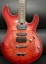 Custom Shop Steve Morse Y2D Red Quilted Maple Top Electric Guitar HSH Pickups, Maple Neck, Chrome Hardware, Drop Shipping