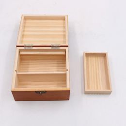 Natural Wood Portable Handmade Storage Stash Case Portable Dry Herb Tobacco Grinder Container Box Holder Preroll Cigarette Tray DHL