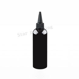 Wholesale 30pcs 300ml black Cosmetic Bottles with Round Shoulder And Pointed Cap Heathy PET Sample Dispenser Dropper Capacity