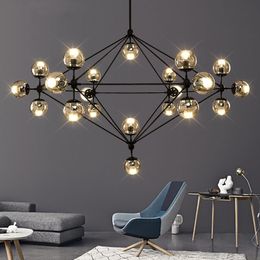 Italian design Globe Chandelier Lighting Living room Bedroom Kitchen Island lustre glass bubble chandelier Black Rose Gold Colour