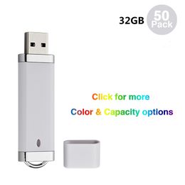 Bulk 50PCS 32GB USB Flash Drives Lighter Design Flash Pen Drive Memory Stick Thumb Storage for Computer Laptop LED Indicator Multi-colors