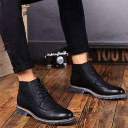 Fashion Leisure Summer Men Boots Ankle Round Toe Low Punk Motorcycle Boots Microfiber Sewing Casual Lace up Outdoor Shoes