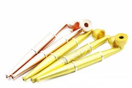 Dual-purpose pot metal Philtre pipe golden yellow removable cleaning wholesale dry tobacco stem