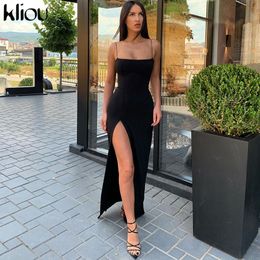 Fall/winter 2020 hot new women's confete with a word collar, slim back and sexy slit dress