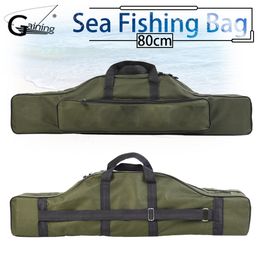 Waterproof 80cm Fishing Bag Oxford Cloth Folding Fishing Rod Reel Bag Fishing Tackle Storage Bags Travel Carry Case