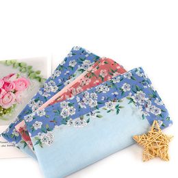 Printed Handkerchief 42X42CM Cotton Japanese Printed Ladies Handkerchief Cherry Blossom Handkerchief Small Square