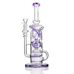 purple Recycler bongs Hookahs Fixed Fission downstem diffuses inline perc waterpipes Philtre Smoke oil dab rigs tube glass bong
