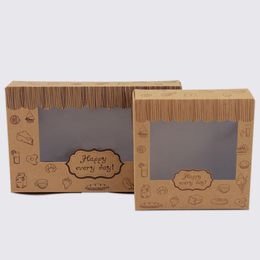 Cookies Box Kraft Cake Box Paper Cardboard Packaging with Clear pvc Window Baking Food Carton