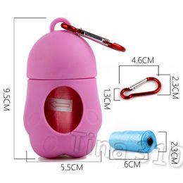 Dog Plastic Bags Portable Pet Dispenser Garbage Case Included Pick Up Waste Poop Bags for dog Waste disposable bags T2I5336