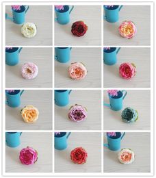 New Silk Peony Flower Heads Artificial Flowers Wedding Decorations Home Party Simulation Flower Fake Flowers Heads DIY Bride Garland