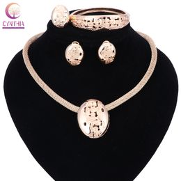 Fashion Nigerian Wedding Gold Color African Beads Jewelry Sets For Women Party Dubai Jewelry Set Wedding Accessories
