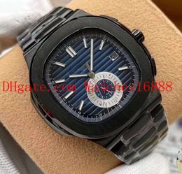 Free shipping 40.5mm Nautilus 5980/1R-001 Black Asia Mechanical Automatic Mens Watches Men's Sport WristWatches Transparent Back